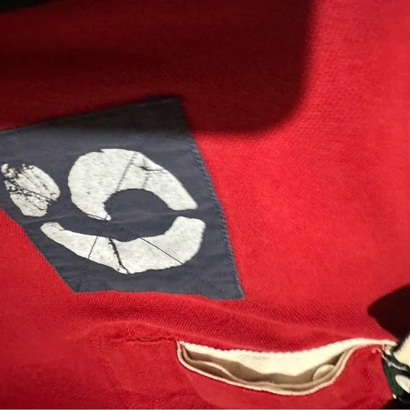 Ralph Lauren polo Red rugby  Shirt with Navy Accents - Picture 6 of 10